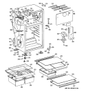 CABINET Diagram and Parts List for GTS18GCSDRBB  General Electric Refrigerator