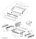 FREEZER SHELVES Diagram and Parts List for DFSS9VKBASS  General Electric Refrigerator