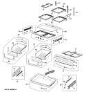 FRESH FOOD SHELVES Diagram and Parts List for DFSS9VKBASS  General Electric Refrigerator