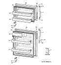 DOORS Diagram and Parts List for HTS17GBSDRWW  Hotpoint Refrigerator