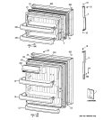 DOORS Diagram and Parts List for HTS18JBSBRWW  Hotpoint Refrigerator