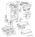 CABINET Diagram and Parts List for HTS18JBSDRWW  Hotpoint Refrigerator