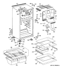 CABINET Diagram and Parts List for GTE17HBZCRWW  General Electric Refrigerator