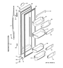 FRESH FOOD DOOR Diagram and Parts List for PCG23YESAFBB  General Electric Refrigerator