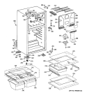 CABINET Diagram and Parts List for GTS16GBBHRWW  General Electric Refrigerator