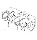 DOOR Diagram and Parts List for PFDN445GL0MG  General Electric Dryer