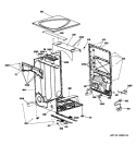 CABINET & TOP PANEL Diagram and Parts List for PFDN445GL0MG  General Electric Dryer