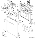 ESCUTCHEON & DOOR ASSEMBLY Diagram and Parts List for ZBD6910P30BB  General Electric Dishwasher