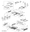 FRESH OOD SHELVES Diagram and Parts List for PFSF6PKXGBB  General Electric Refrigerator