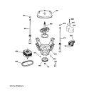 SUSPENSION, PUMP & DRIVE COMPONENTS Diagram and Parts List for GCWN3000M1WS  General Electric Washer