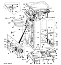 CABINET & TOP PANEL Diagram and Parts List for WPDH8800J1MV  General Electric Washer