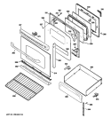 DOOR & DRAWER PARTS Diagram and Parts List for JGB600DET1BB  General Electric Range