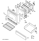DOOR & DRAWER PARTS Diagram and Parts List for JGB810DET1CC  General Electric Range