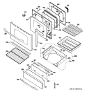 DOOR & DRAWER PARTS Diagram and Parts List for JGB840SET1SS  General Electric Range