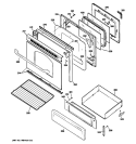 DOOR & DRAWER PARTS Diagram and Parts List for JGBP28MEMBBS  General Electric Range