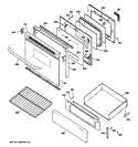DOOR & DRAWER PARTS Diagram and Parts List for JGBP33SET1SS  General Electric Range