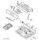 CONTROL PANEL & COOKTOP Diagram and Parts List for JGB295SER2SS  General Electric Range