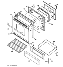 DOOR & DRAWER PARTS Diagram and Parts List for JGB295SER2SS  General Electric Range