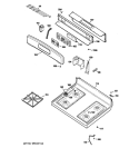 CONTROL PANEL & COOKTOP Diagram and Parts List for JGBP25SEN9SS  General Electric Range