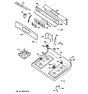 CONTROL PANEL & COOKTOP Diagram and Parts List for JGBP28MEMABS  General Electric Range