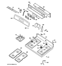 CONTROL PANEL & COOKTOP Diagram and Parts List for JGBP33DEM8CC  General Electric Range