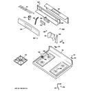 CONTROL PANEL & COOKTOP Diagram and Parts List for JGBS18SER3SS  General Electric Range