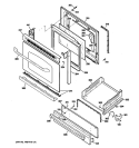 DOOR & DRAWER PARTS Diagram and Parts List for JGBS23SEM7SS  General Electric Range