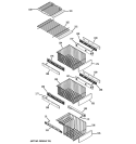 FREEZER SHELVES Diagram and Parts List for PSHS6YGZBESS  General Electric Refrigerator