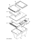 FRESH FOOD SHELVES Diagram and Parts List for GTH20JBBARSS  General Electric Refrigerator