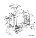 CABINET & TOP PANEL Diagram and Parts List for PFDS455GL1MV  General Electric Dryer