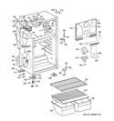 CABINET Diagram and Parts List for GTH18CCB4RWW  General Electric Refrigerator