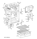 CABINET Diagram and Parts List for GTJ17BCZ4RSA  General Electric Refrigerator