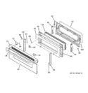 UPPER DOOR Diagram and Parts List for JB850DT1WW  General Electric Range
