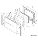 LOWER DOOR Diagram and Parts List for JB850DT1WW  General Electric Range