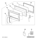 DOOR PARTS Diagram and Parts List for JNM1541DM3CC  General Electric Microwave