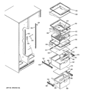 FRESH FOOD SHELVES Diagram and Parts List for GSE22KEBBFBB  General Electric Refrigerator
