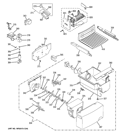 ICE MAKER & DISPENSER Diagram and Parts List for GSE22KEBBFSS  General Electric Refrigerator