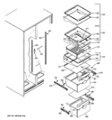 FRESH FOOD SHELVES Diagram and Parts List for GSE22KEBBFSS  General Electric Refrigerator