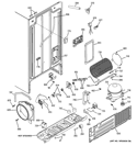 SEALED SYSTEM & MOTHER BOARD Diagram and Parts List for GSE22KEBBFSS  General Electric Refrigerator