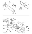 BACKSPLASH, BLOWER & MOTOR ASSEMBLY Diagram and Parts List for DHDSR46GG9WW  General Electric Dryer
