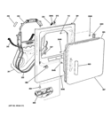 FRONT PANEL & DOOR Diagram and Parts List for DHDSR46GG9WW  General Electric Dryer