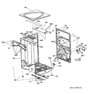 CABINET & TOP PANEL Diagram and Parts List for PFDN440EL1WW  General Electric Dryer