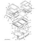 FRESH FOOD SHELVES Diagram and Parts List for PFSF2MJYFBB  General Electric Refrigerator