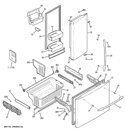 DOORS & BINS Diagram and Parts List for PFSS5RKZCSS  General Electric Refrigerator