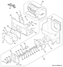 ICE MAKER & DISPENSER Diagram and Parts List for PGCS1RKZASS  General Electric Refrigerator