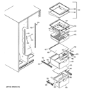 FRESH FOOD SHELVES Diagram and Parts List for GSF25IGXPBB  General Electric Refrigerator