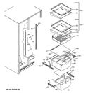 FRESH FOOD SHELVES Diagram and Parts List for GSH25JGBCBB  General Electric Refrigerator