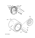 DRUM Diagram and Parts List for DISR473CG7WW  General Electric Dryer