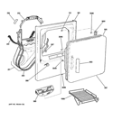 FRONT PANEL & DOOR Diagram and Parts List for DISR473DGAWW  General Electric Dryer