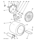 DRUM Diagram and Parts List for DNCD450GG9WC  General Electric Dryer